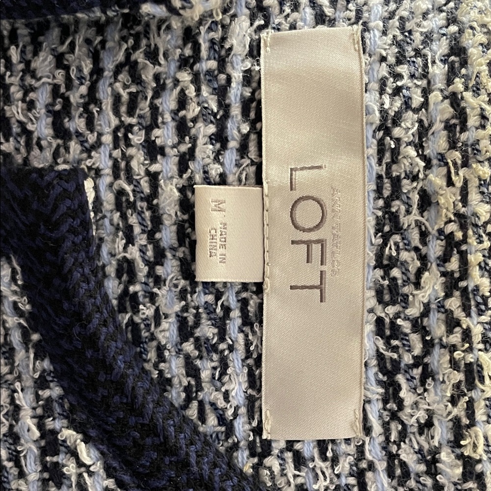 LOFT Navy and White Tweed Blazer - Picture 7 of 7